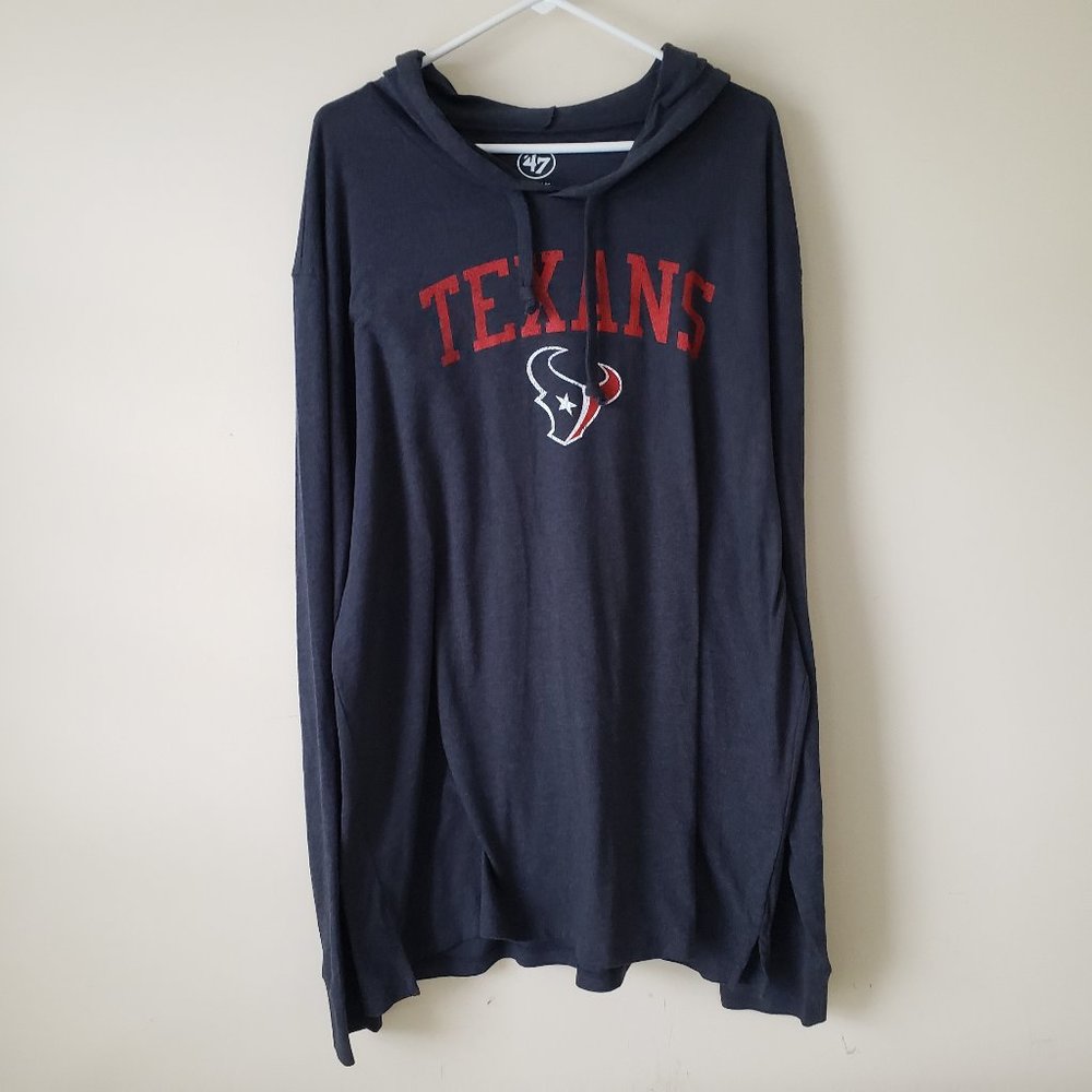 '47 Houston Texans Lightweight Hoodie Sweatshirt Men's Size XXXL 3XL Blue NWT